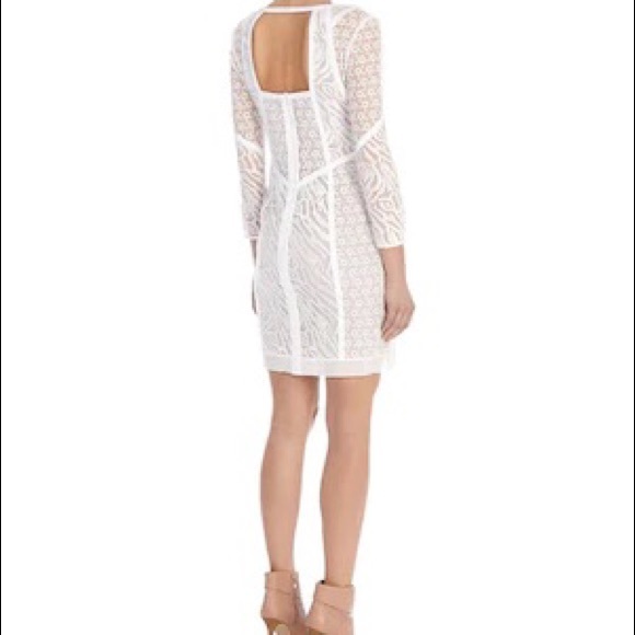 Karen Millen White Lace Mini Dress Long Sleeve! Bridal shower rehearsal dinner - Picture 2 of 6